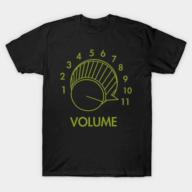 Guitar Volume Knob Up To 11 - Classic Rock Band Amp Joke T-Shirt by blueversion